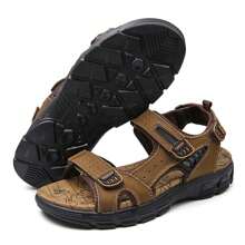 Beach Sandals, Large Size Cowhide Toe Cap, Casual And Outdoor Summer Shoes - Brown - View 4