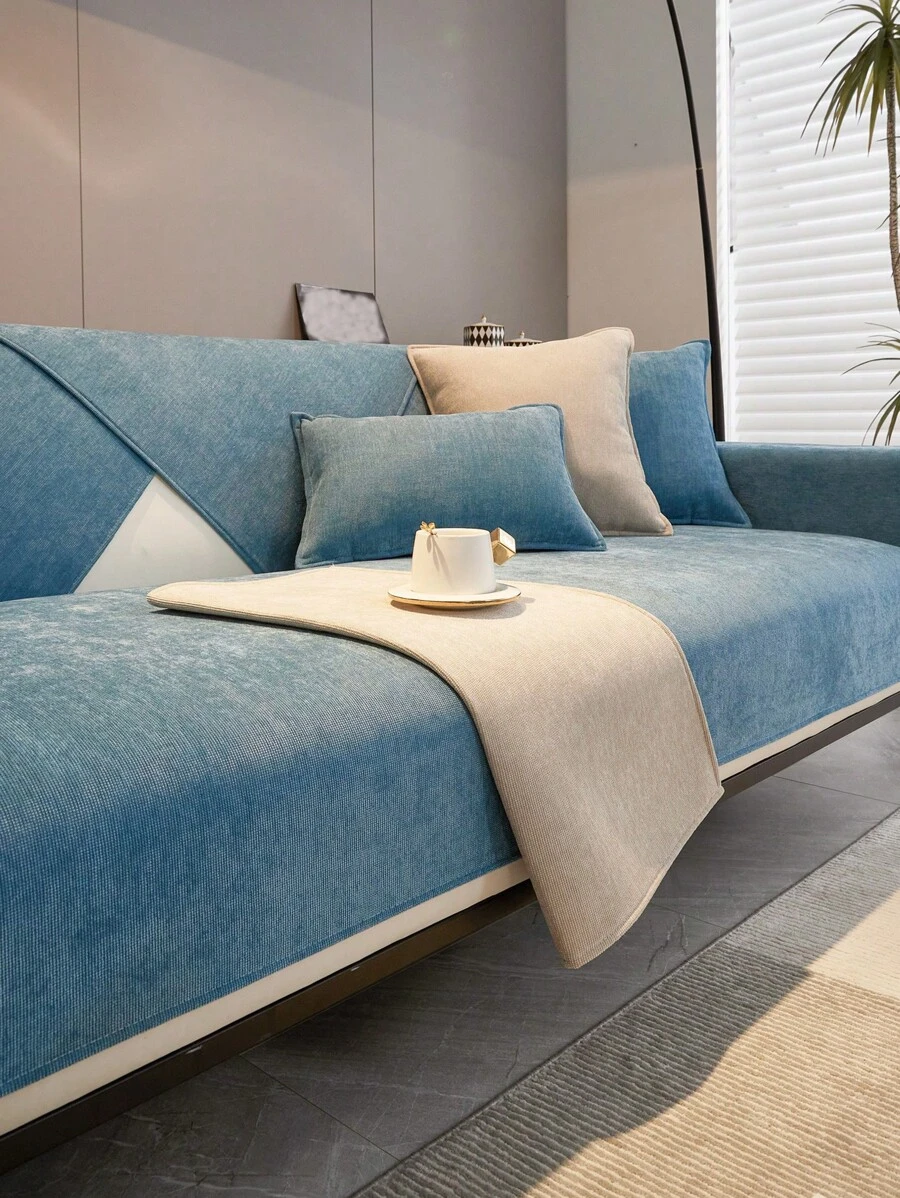 1 Miếng phổ cập Đệm sofa , Tối giản hiện đại Thiết kế , Chống trượt , Chống bụi , Chống bám bẩn , Máy giặt được Bọc ghế sofa Đối với Tất cả các mùa , Ấm áp , không phai , Và - Xanh đậm - Xem 1