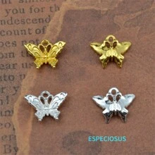 30入組銀色和金色電鍍合金立體蝴蝶吊墜,手工昆蟲吊飾,適用於手鍊、耳環等diy珠寶製作配件