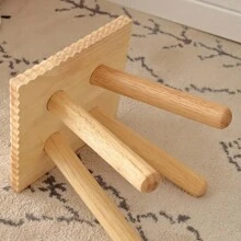 1 Stück kleiner Keks-Holzstuhl, Holzstuhl, Hocker, handgefertigt, für Spielzimmer, Schlafzimmer, Essen, Lesen, Spielen, Schuhwechsel Hocker