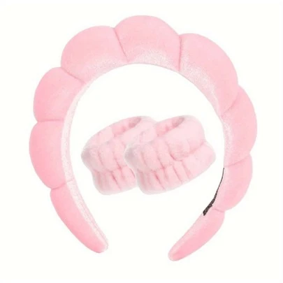 3pcs/Set 1pc Women Solid Fashionable Headband & 2pcs Scrunchie For Decoration, School Stuff, Gifts, Hair Accessories