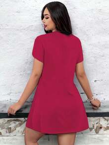 Women Dresses - 玫紅色 - 查看 3
