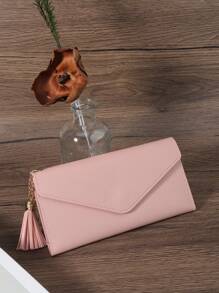 折叠式女士时尚现代商务超薄便携多功能大容量信用卡拉链身份证现金存储商务休闲完美学校大学工作商务通勤教师节返校假期办公室生日情人节礼物女士女性白领大学生包学校用品宿舍和返校女士钱包钱包长钱包 - 粉色 - 查看 7