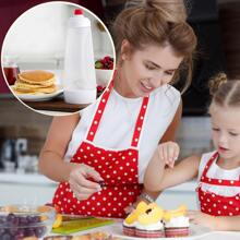 1pc Pancake Batter Dispenser Bottle With Whisk Ball And Steel Wire Blender, Ideal For Baking Pancake, Cupcake, Muffin, Crepe, Etc., White