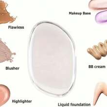 1pc Silicone Sponge Makeup Puff For Liquid Foundation BB Cream Beauty Essentials - Clear - View 5