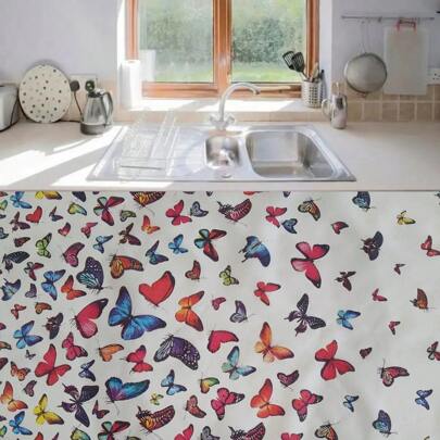 Cortina De Pia Varão Passante 1,40x0,80 Para Balcão Cozinha