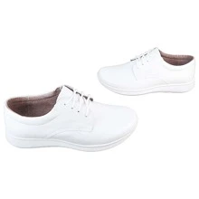 Zapato Para Mujer Médico Enfermera Clínico Zapato Para Doctora Fisioterapeuta Zapatos De Dama Para Chef Super Cómodo De Vestir De Piel  Enfermeria 2015 - Blanco - Ver 3