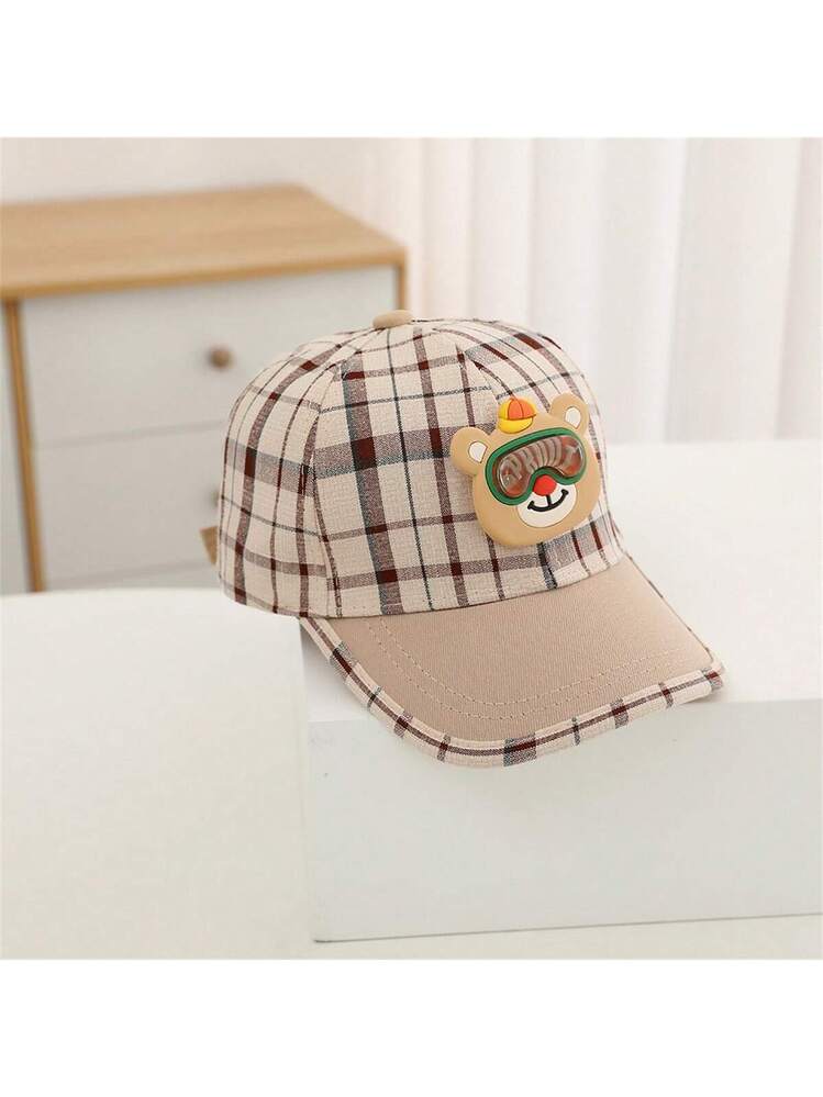 1 pezzo Cappellino da baseball carino per bambini con orso a cartone animato, cappellino da baseball con visiera curva versatile e cappellino per il sole | SHEIN ALIA