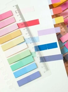 3200 Sheets, 16 Designs/Pack, Pet Transparent Self-Stick Notes For Office, Labeling, Multiple Posting, Stationery Index Tab, Set Of 16,School Supplies,Back To School - Multicolor - View 8
