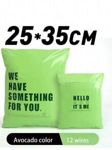 10PCS/20PCS Solid-Color Avocado-Colored Express Bags With Simple Graphics And Text, Thickened Packaging Bags For Packing And Clothing. Double-Sided English Printing, Perfect For Giveaways, Holiday Parties, Stores And Boutiques - A Popular Gift Bag, Suitable For Retail And Grocery Businesses, Mother's Day, Offices, Gift Wrapping, Back-To-School/Graduation Season - Green - View 6