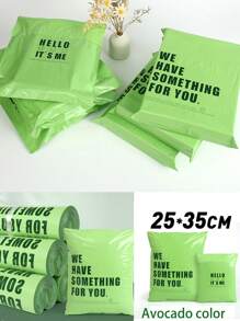 10PCS/20PCS Solid-Color Avocado-Colored Express Bags With Simple Graphics And Text, Thickened Packaging Bags For Packing And Clothing. Double-Sided English Printing, Perfect For Giveaways, Holiday Parties, Stores And Boutiques - A Popular Gift Bag, Suitable For Retail And Grocery Businesses, Mother's Day, Offices, Gift Wrapping, Back-To-School/Graduation Season - Green - View 8