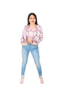 Conjunto de Sueter  con Crop top - Púrpura malva - Ver 1