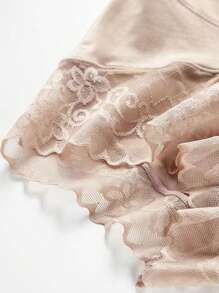 1pc High Waist Lace Trim Shapewear Legging, [Tight-Fit Style, Please Order 1-2 Sizes Up If Prefer Loose Fit] Women Anti-Chafing Seamless Tummy Control Slimming Shaping Pants, Fashion Activewear Body Shaper Gym Accessories For Belly Slimming Girdles, Lumbar Girdles For Belly Slimming Corset - Black - View 8