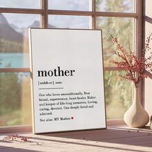 1入印上鼓舞人心的引言畫布牆藝術,以“母親”為主題; 是母親節的完美禮物; 適用於客廳,臥室,餐廳,浴室牆面裝飾。防水且無框設計。 - 黑與白 - 查看 3
