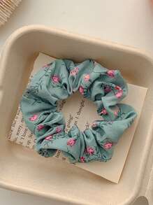 5条装女士复古发圈，花卉图案弹力发圈，时尚优雅的日常、工作、派对等场合适用发饰。波西米亚风情人节发圈，马尾辫发饰，弹力发带 - 彩色 - 查看 8