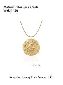 1入組黃銅十二星座彩色鑽石項鍊,鍊子,精品飾品 - Constellation - 查看 15