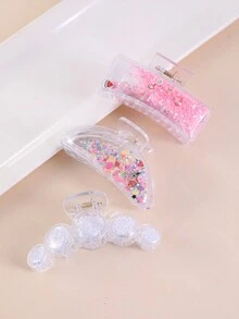 3 cái/bộ Dễ thương Nhiều màu Hình dạng Chất lỏng Cát Móng vuốt tóc - Nhiều màu - Xem 5