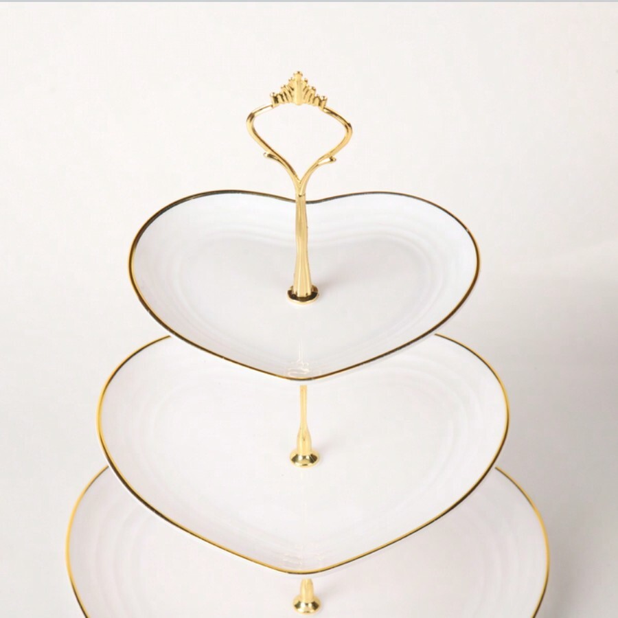 3 Tier Heart Shaped Cake Stand Creative Wedding Birthday Party Candy