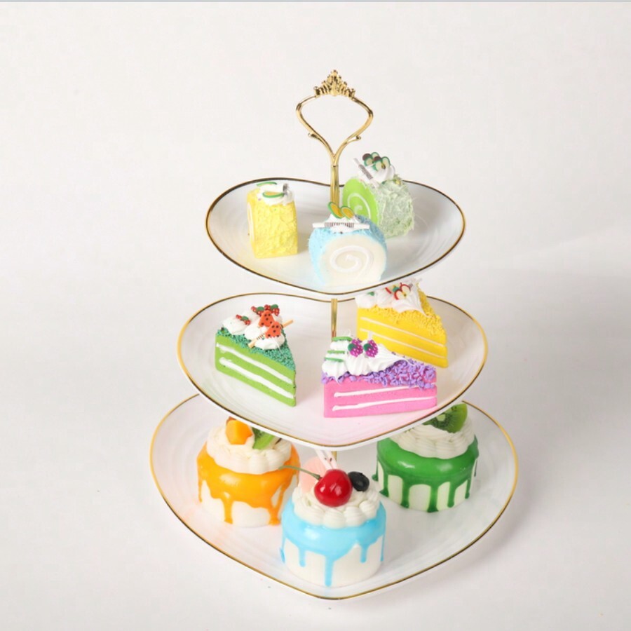 3 Tier Heart Shaped Cake Stand Creative Wedding Birthday Party Candy