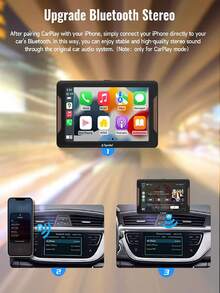7 Inch Portable Car Stereo Wireless Apple CarPlay Android Auto
