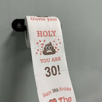 1pc, 30th Birthday Gifts For Men And Women Happy Prank Toilet Paper - 30th Birthday Decorations For Him, Her-Party Supplies Favors Ideas-Funny Gag Gifts