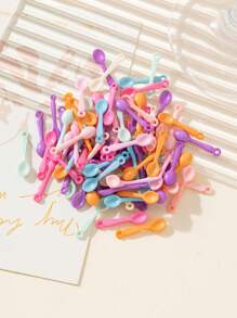 50入組彩色小勺形diy耳環、手鏈、項鍊、吊墜製作配件 - 彩色 - 查看 2