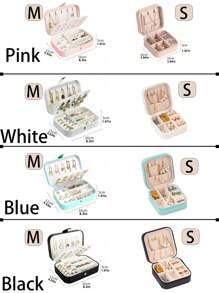 1pc Portable Double-Layer Pu Leather Jewelry Storage Box With Mini Travel Case For Women/Girls, Suitable For Earring/Ring/Necklace/Bracelet Display & Organizing Valentine Day Back To School