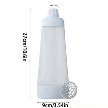 1pc Pancake Batter Dispenser Bottle With Whisk Ball And Steel Wire Blender, Ideal For Baking Pancake, Cupcake, Muffin, Crepe, Etc., White