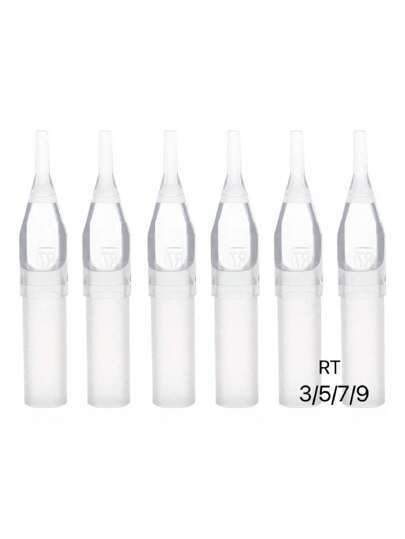 Tubo Para Tatuar Punta Corta 50pz Round Rt Transparente