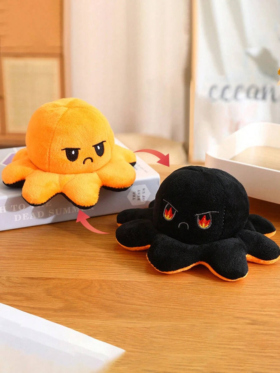 1 pieza Muñeco de peluche de pulpo reversible y creativo, peluche de pulpo volteables por ambos lados - Multicolor - Ver 1
