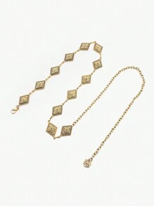 1 Máy Tính Nữ Phong Cách Bohemian Dây Lưng Vintage Dây Kim Loại Trang Trí Hình Học Boho Halloween - nhiều màu - Xem 4