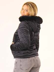 Women Winter Coats - Black - View 4