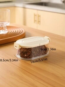 1pc Kitchen Storage Box, Onion Garlic Ginger Preservation Box, Spice Jar, Stackable Food Sealed Container - Beige - View 3