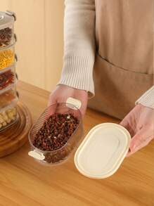 1pc Kitchen Storage Box, Onion Garlic Ginger Preservation Box, Spice Jar, Stackable Food Sealed Container - Beige - View 2