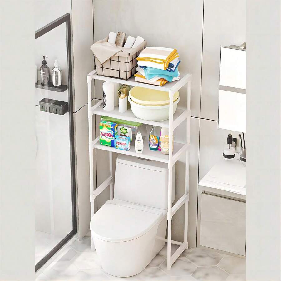 Toallero Mueble Organizador Baño Rack Estante Sanitario 3 niveles - Blanco - Ver 1