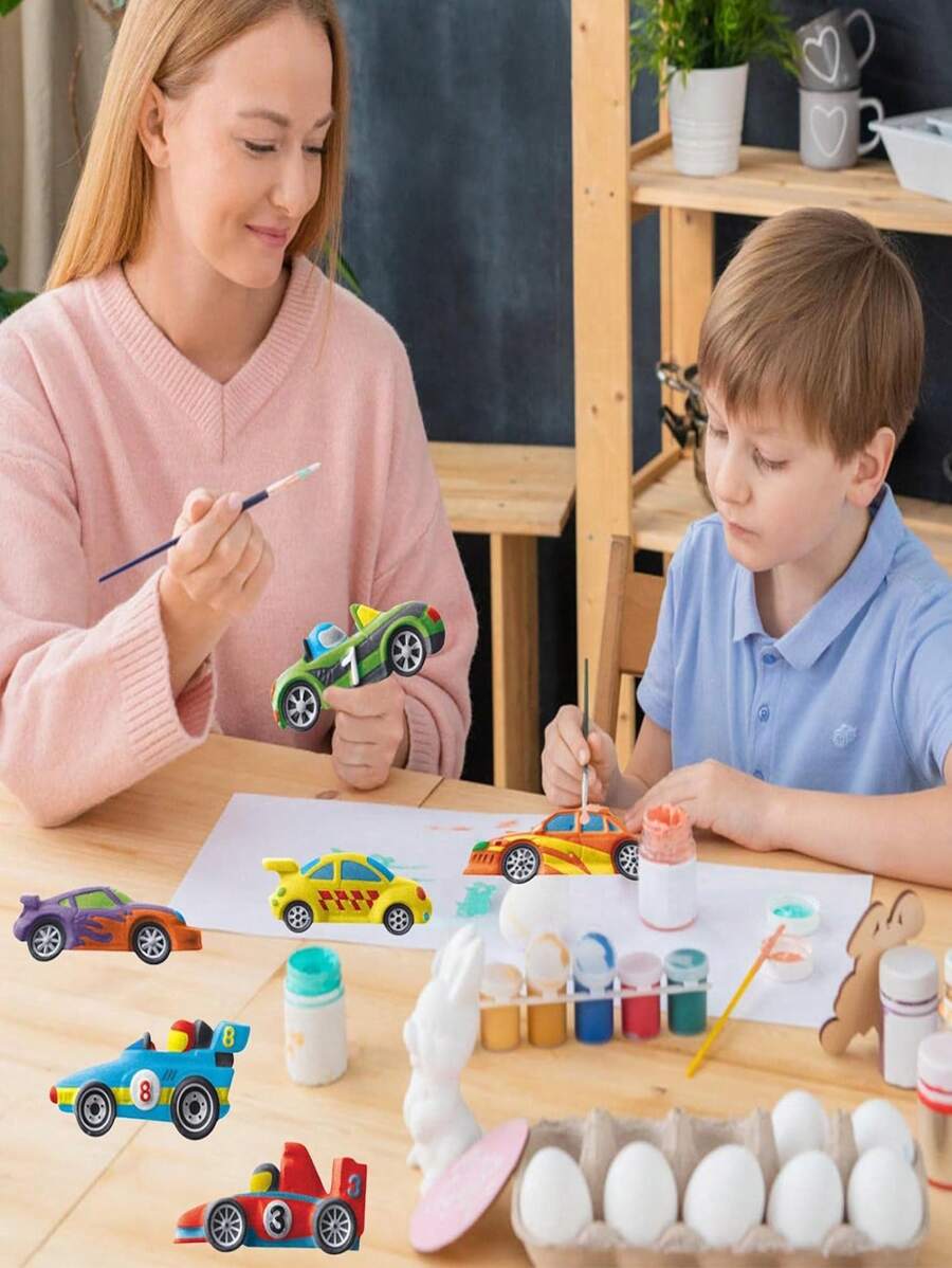 Diy Plaster Painting Toy 3d Racing Car / Build & Paint Your Own Plaster