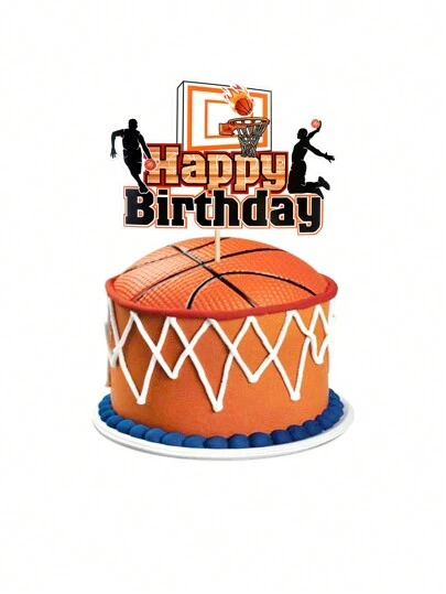 1 pieza Decoración para tarta con tema deportivo para fans de baloncesto, fútbol americano y rugby, decoración navideña