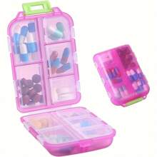 1pc Travel Pill Organizer - 10 Compartments Pill Case, Compact And Portable Pill Box, Perfect For On-The-Go Storage, Pill Holder