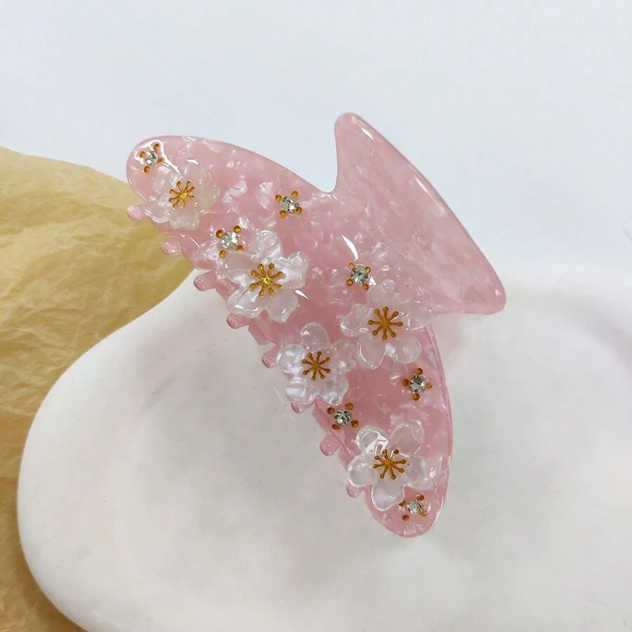 Kẹp tóc hình hoa mùa xuân lớn màu hồng, kẹp tóc lấp lánh, kẹp tóc thanh lịch cho ngày Valentine, kẹp tóc kiểu hàm, kẹp tóc cài, kẹp tóc kiểu càng cua, phụ kiện tóc mùa thu đông cho nữ, thích hợp cho trang phục đi nghỉ mát, quà tặng Valentine cho nữ, quà tặng mùa hè. - Hồng - Xem 1