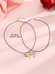 Fashionable, Elegant, Lovely Best Friend Necklace Set, Couples Necklace, Jewelry Representing Friendship And Relationship, Perfect Gift For Her Or Him - Multicolor - View 3