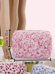 1Pc Octagonal Floral Makeup Bag, Large Capacity Square Portable Handheld Makeup Bag, Foldable Travel Cosmetic Bag, Popular Floral Makeup Bag, Cosmetic Tool Organizer Gift For Women & Girl Makeup Travel Toiletry Organizer Essentials Gifts Storage Zipper Accessories Nail