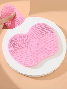 1pc Apple-Shaped Small Makeup Brush Cleaning Pad, Light,Cosmetic Brush Cleaning Pad Silicone With Suction Cup Apple Cleaner Cleaning Scrubbing Pad Beauty Supplies - Multicolor - View 9