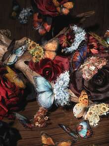 1 bộ/15 cái Đẹp Thú cưng Hình dán , Tím Thiết kế con bướm , Loại bướm & Thực vật Cắt dán Trang trí Hình dán Đối với Tạp chí - Nhiều màu - Xem 5