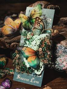 1 bộ/15 cái Đẹp Thú cưng Hình dán , Tím Thiết kế con bướm , Loại bướm & Thực vật Cắt dán Trang trí Hình dán Đối với Tạp chí - Nhiều màu - Xem 6