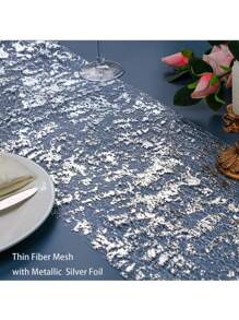 1pc Sparkly Glitter Foil Silver Mesh Tablecloth Roll, 11.02in X 118.11in / 11.02in X 196.85in / 11.02in X 393.7in, Perfect For Table Decoration, Suitable For Weddings, Birthday Parties, Christmas, Celebrations And Other Occasions (Silver),Christmas
