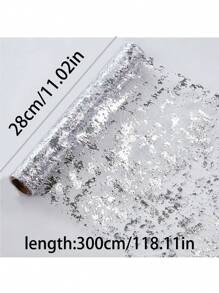 1pc Sparkly Glitter Foil Silver Mesh Tablecloth Roll, 11.02in X 118.11in / 11.02in X 196.85in / 11.02in X 393.7in, Perfect For Table Decoration, Suitable For Weddings, Birthday Parties, Christmas, Celebrations And Other Occasions (Silver),Christmas