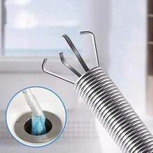 3 Types Home Drain Cleaner Set For Unblock The Drain, Including Toilet Clog Remover And Hair Catcher Tool - Black - View 3