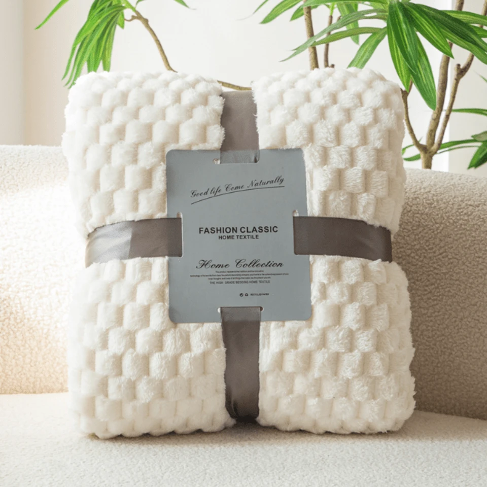 1pc White Plaid Pattern Throw Blanket, Modern Minimalist Style Polyester Soft Rectangular Blanket Suitable For Bedroom, Living Room, Sofa, Home Use, 70*100cm (Small Size), Pet Blanket For Dogs And Cats