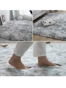 Alfombra Decorativa 200 X 140 Cm Sala De Estar Y Dormitorio - Gris Claro - Ver 2