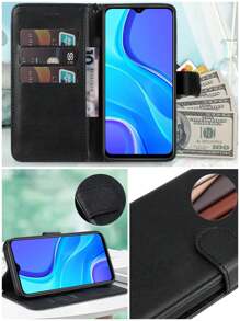 FUNDA TIPO CARTERA BILLETERA FILP COVER PARA XIAOMI REDMI 9 - Negro - Ver 2